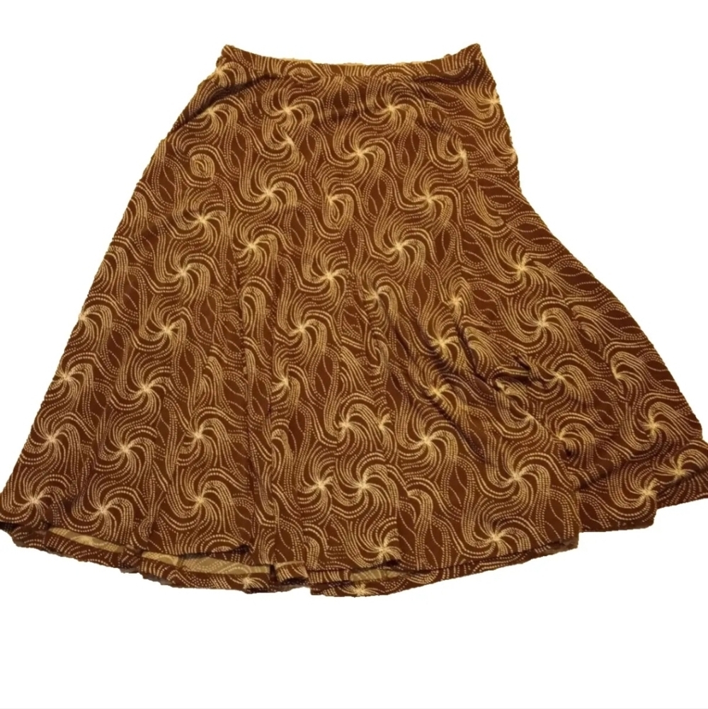 Nine West Skirt Brown & Beige, pull on Medium flare